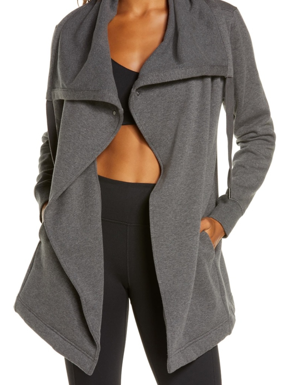 Zella Cozy Wrap Cardigan Jacket Dark Gray